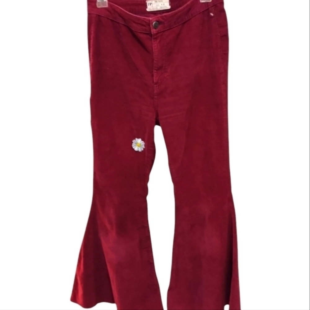 Free People Corduroy Flare Pants Frayed Hem